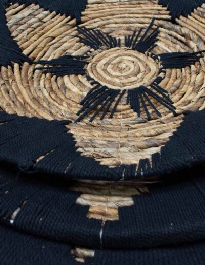 Set of Three Seagrass Bowls Wall Art - Black