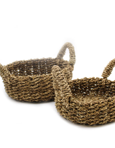 Natural Seagrass Basket - Set of 2