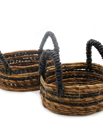 Banana Leaf & Hitam Raffia Basket- Set of 2