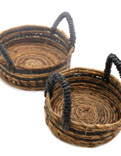 Banana Leaf & Hitam Raffia Basket- Set of 2