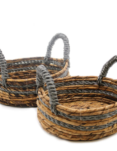 Banana Leaf & Hitam Raffia Basket- Set of 2