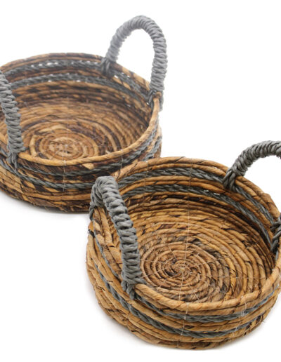 Banana Leaf & Hitam Raffia Basket- Set of 2