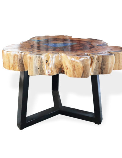Tamarind and Resin Coffee Table - Aqua