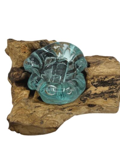 Molton Glass Candle Single Holder on Wood