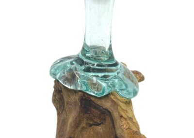Molton Glass Small Flower Vase on Wood