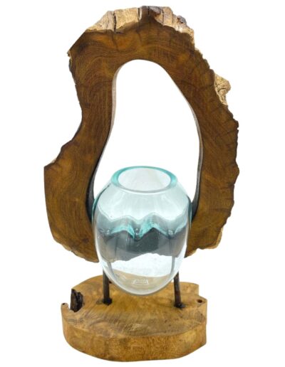 Molton Glass Hanging Art Vase on Wood