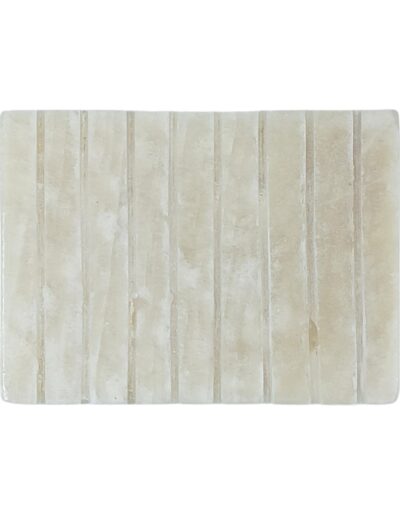 White Onxy Ridged Soap Dish