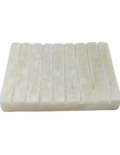 White Onxy Ridged Soap Dish