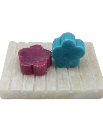 White Onxy Ridged Soap Dish