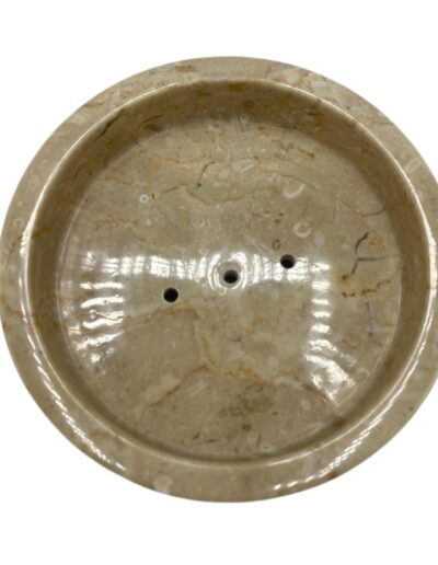 Round Honey Marble Flat Soap Dish
