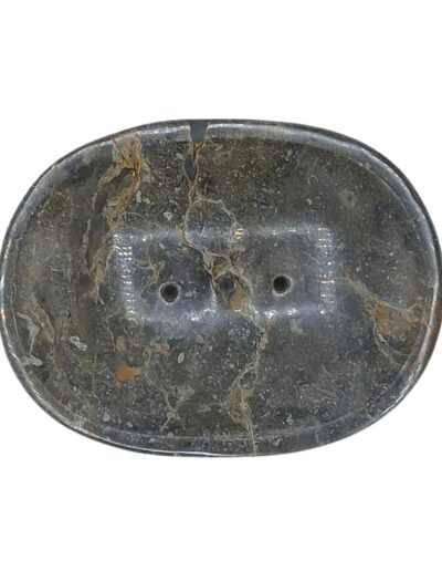 Classic Oval Grey Marble Soap Dish