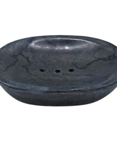 Classic Oval Black Marble Soap Dish