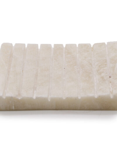 White Onxy Ridged Soap Dish