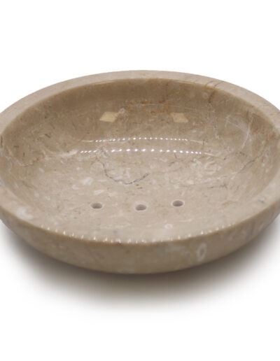 Round Honey Marble Rounded Soap Dish