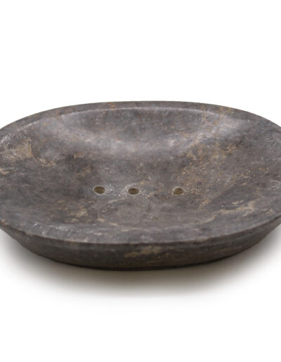 Classic Oval Grey Marble Soap Dish