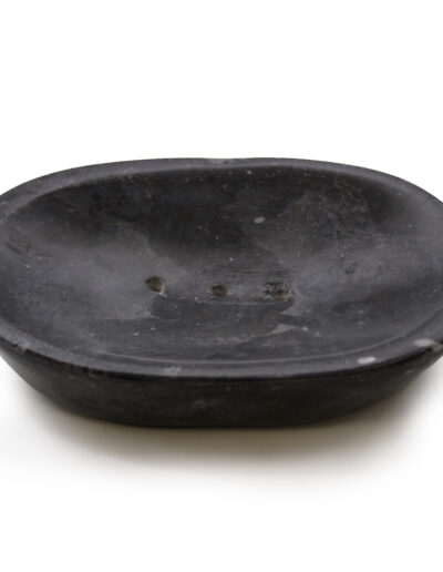 Classic Oval Black Marble Soap Dish
