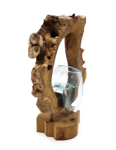 Molton Glass Hanging Art Vase on Wood