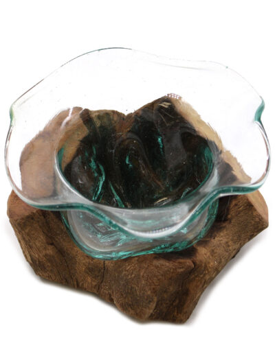 Molton Glass Fancy Sweet Bowl on Wood