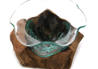 Molton Glass Fancy Sweet Bowl on Wood