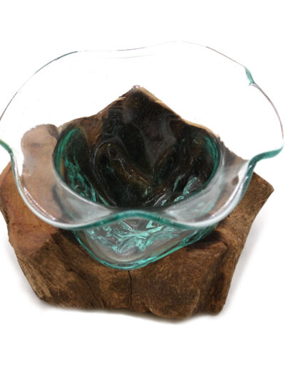 Molton Glass Fancy Sweet Bowl on Wood