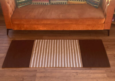 Indian Cotton Rug - 70 x 170 cm - Dark Brown | Beige