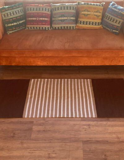 Indian Cotton Rug - 70 x 170 cm - Dark Brown | Beige