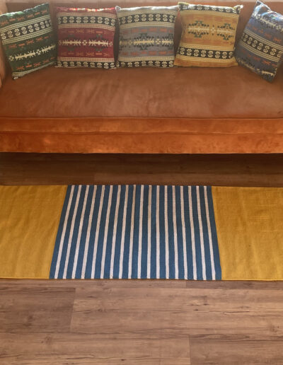 Indian Cotton Rug - 70 x 170c m - Yellow | Blue