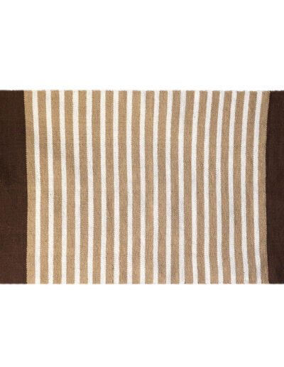 Indian Cotton Rug - 70 x 170 cm - Dark Brown | Beige