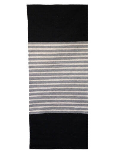 Indian Cotton Rug - 70 x 170 cm - Black | Grey