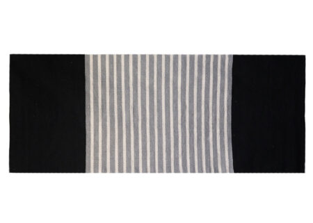 Indian Cotton Rug - 70 x 170 cm - Black | Grey