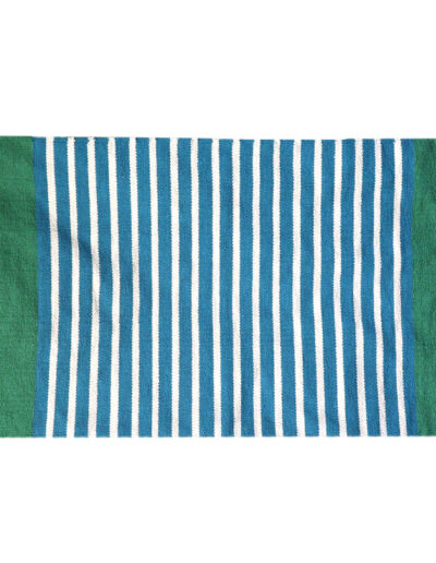 Indian Cotton Rug - 70 x 170 cm - Blue | Green