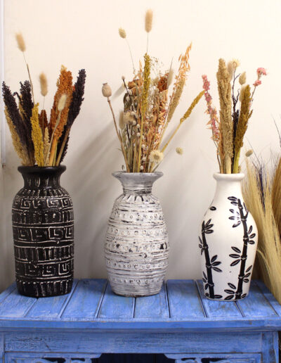 Bamboo Motif Shaped Vase - Natural