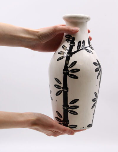 Bamboo Motif Shaped Vase - Natural