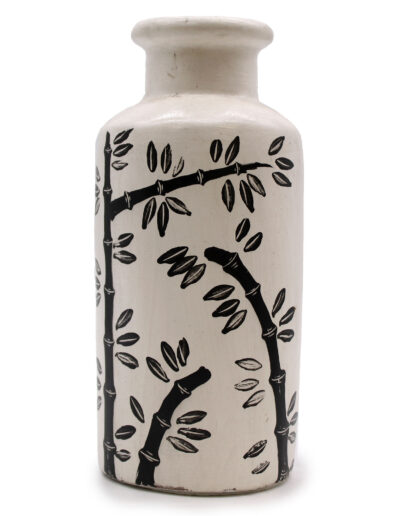 Bamboo Motif Straight Vase - Natural