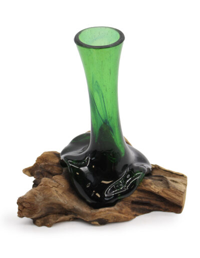 Recycled Beer Bottles Large Fancy Sweet Bowl on Wood