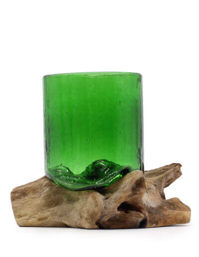 Recycled Beer Bottles Beer Glass on Wood