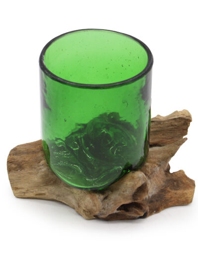 Recycled Beer Bottles Beer Glass on Wood