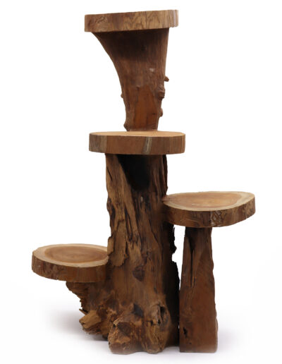 Natural Teak 4 Shelf Display 75cm high