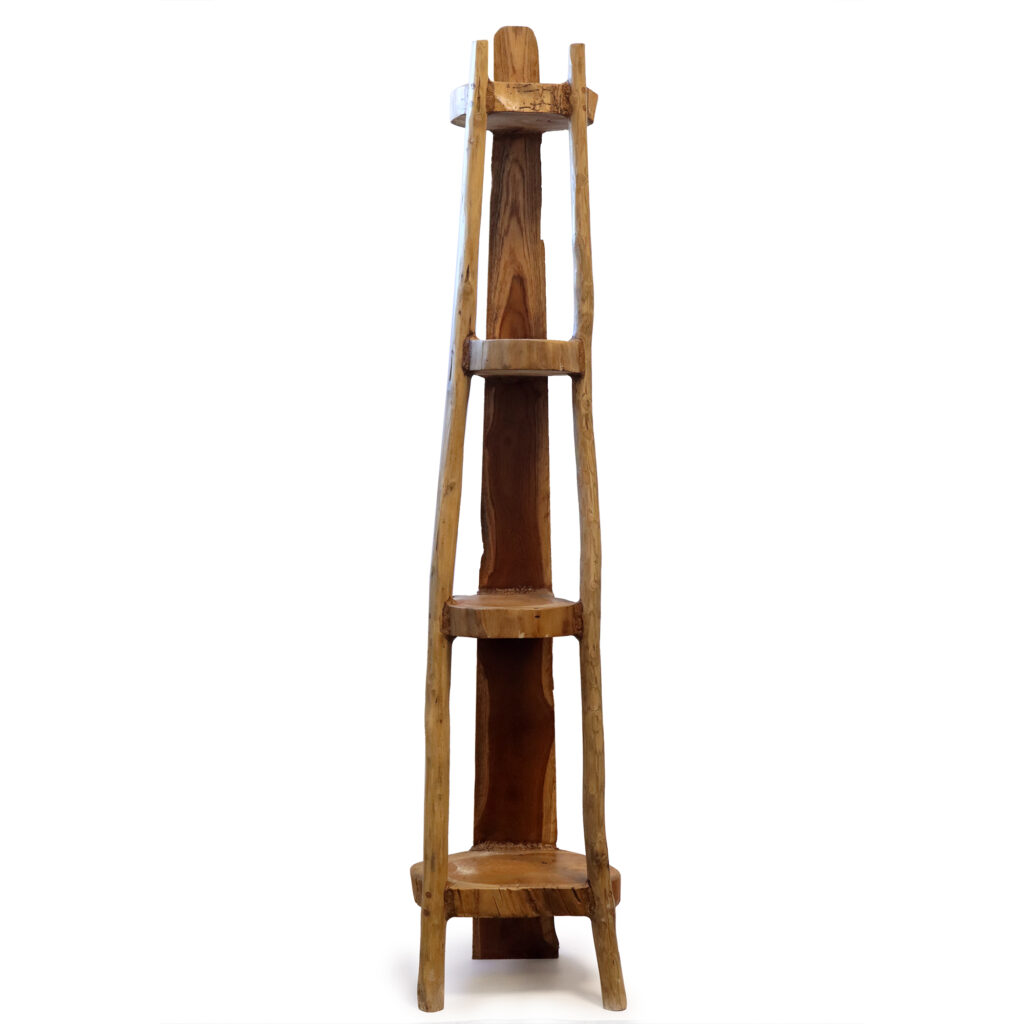 Natural Teak Corner Unit 4 Shelves - 135 cm high