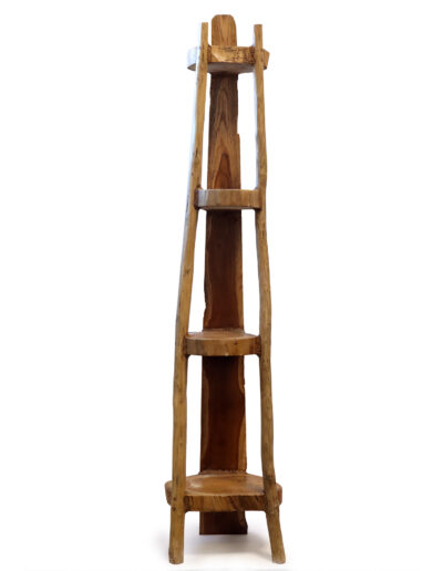 Natural Teak Corner Unit 4 Shelves - 135 cm high