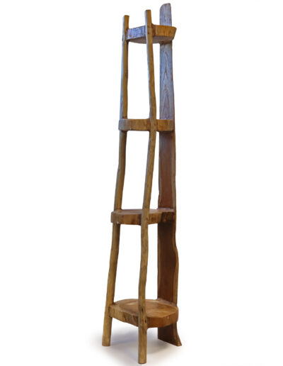 Natural Teak Corner Unit 4 Shelves - 135 cm high