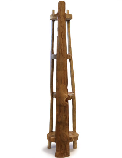 Natural Teak Corner Unit 4 Shelves - 135 cm high