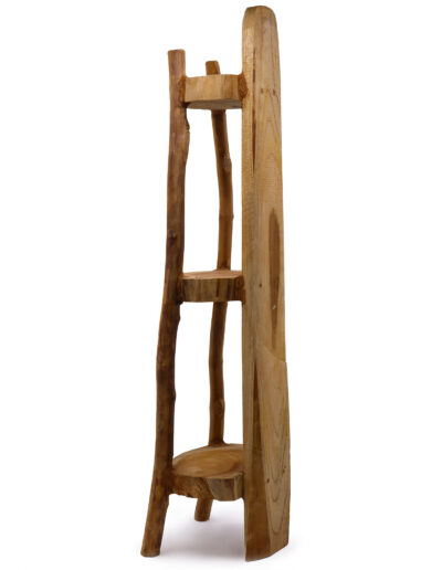 Natural Teak Corner Unit 3 Shelves - 90 cm high