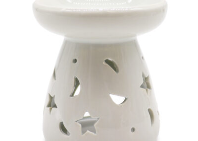 Classic White Oil Burner - Moon & Star - Large