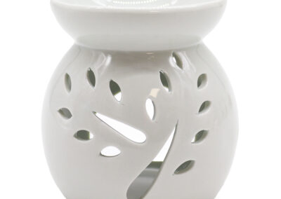 Classic White Oil Burner - Tree Cut-out - Large