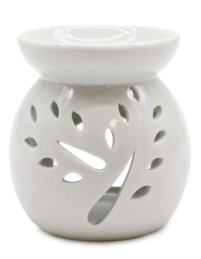 Classic White Oil Burner - Tree Cut-out - Large