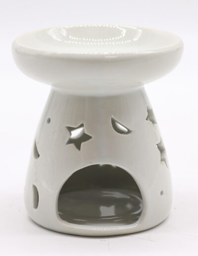 Classic White Oil Burner - Moon & Star - Large