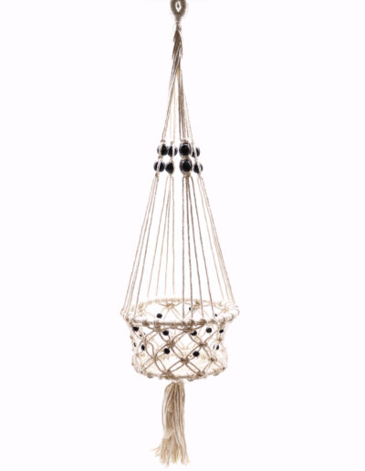 Macrame Pot Holder - Large Single Beaded