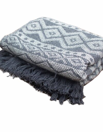 Boho Comfort Throws - 140 x 200 cm - Grey Geometric