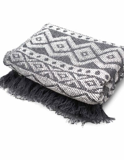 Boho Comfort Throws - 140 x 200 cm - Grey Geometric
